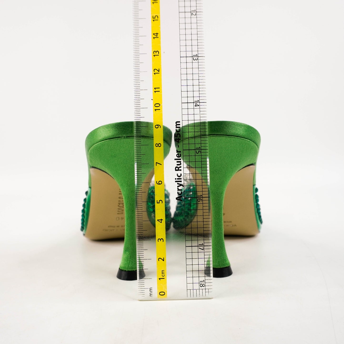 Mach & Mach Point Heels PVC Satin Crystal Flower Green 40