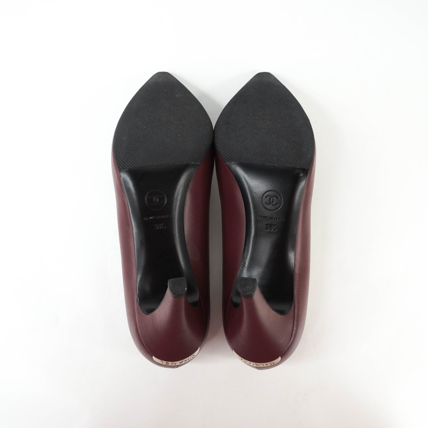 Chanel Pumps Burgundy Black 38C