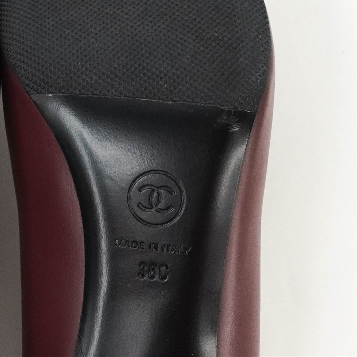 Chanel Pumps Burgundy Black 38C