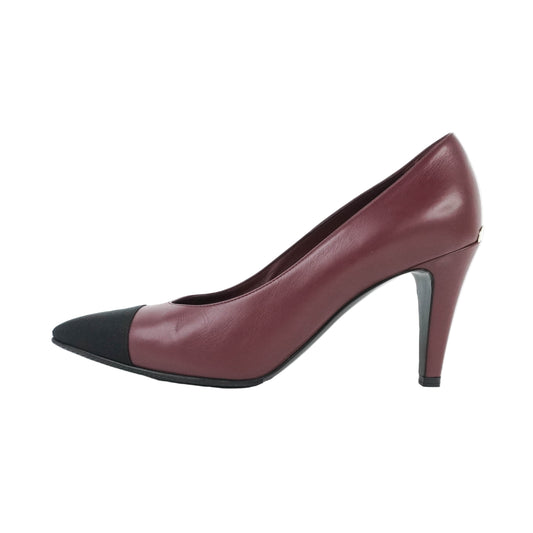 Chanel Pumps Burgundy Black 38C