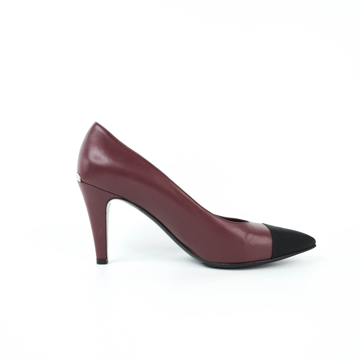 Chanel Pumps Burgundy Black 38C