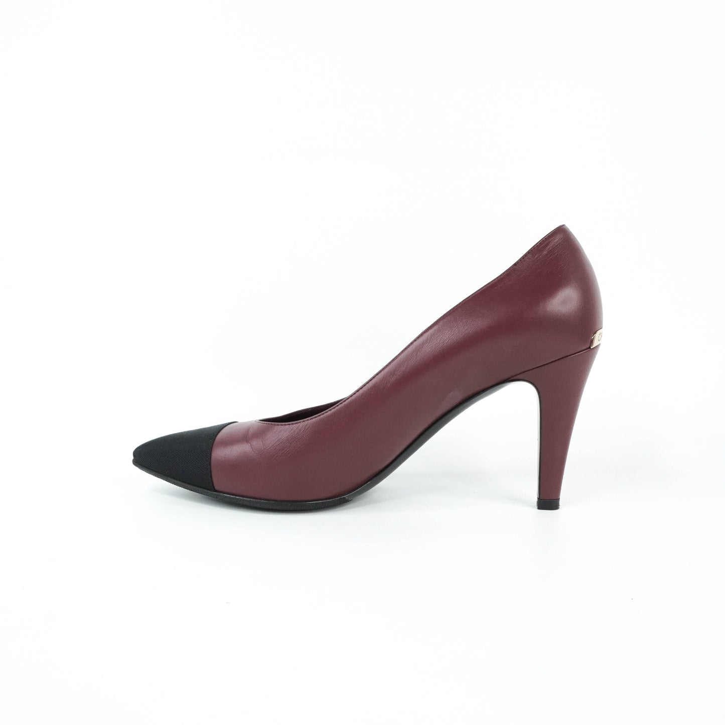 Chanel Pumps Burgundy Black 38C