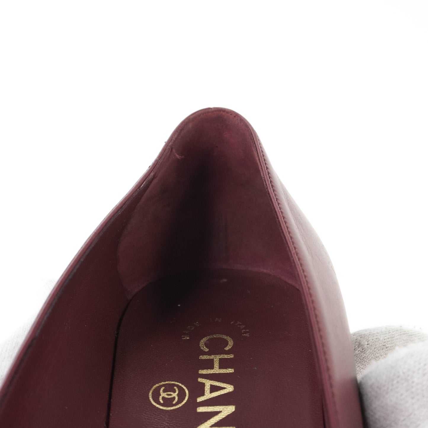 Chanel Pumps Burgundy Black 38C