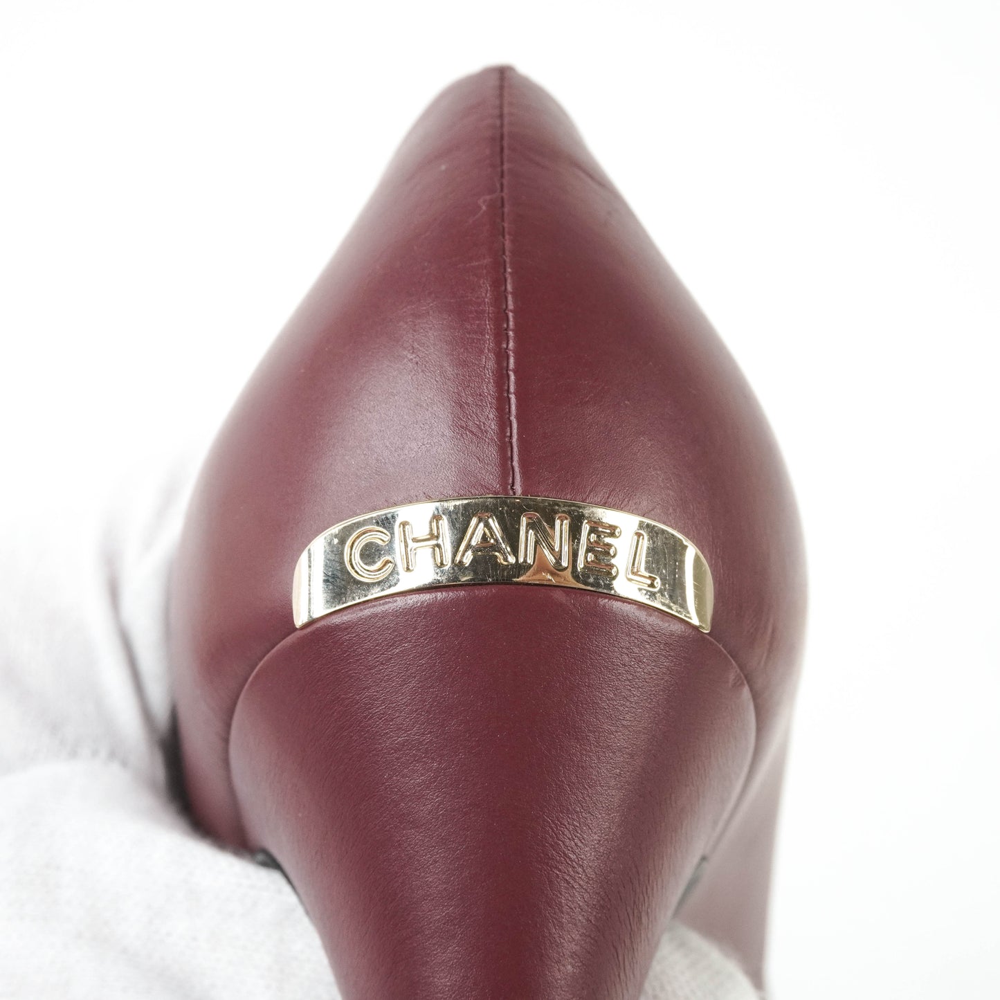 Chanel Pumps Burgundy Black 38C