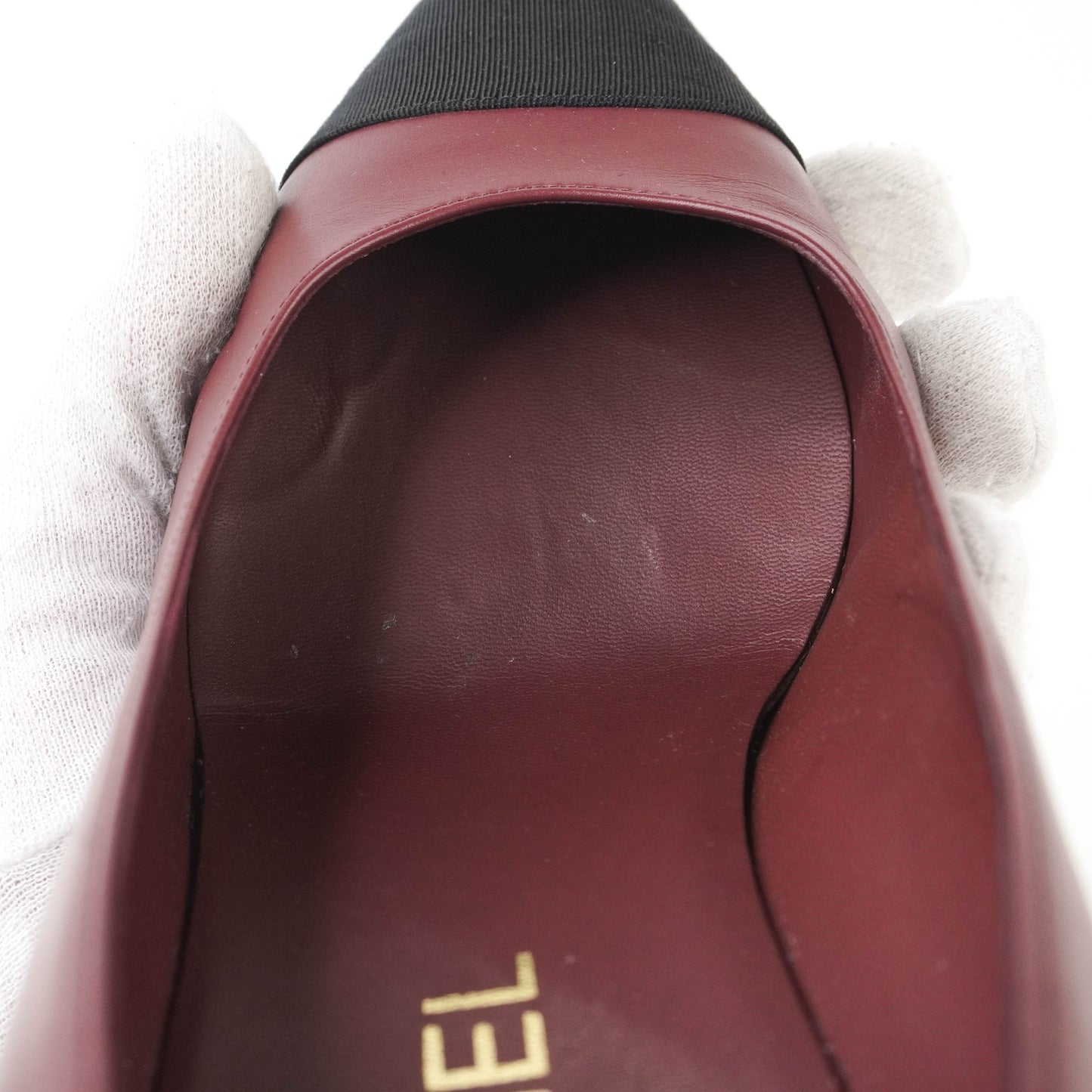 Chanel Pumps Burgundy Black 38C