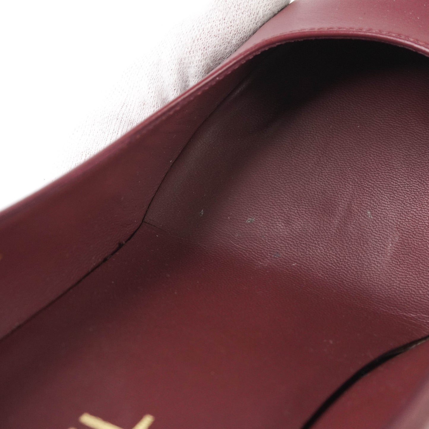 Chanel Pumps Burgundy Black 38C