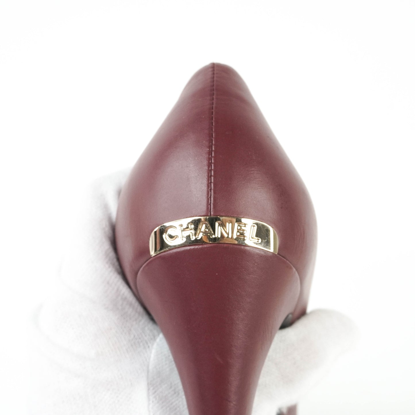 Chanel Pumps Burgundy Black 38C