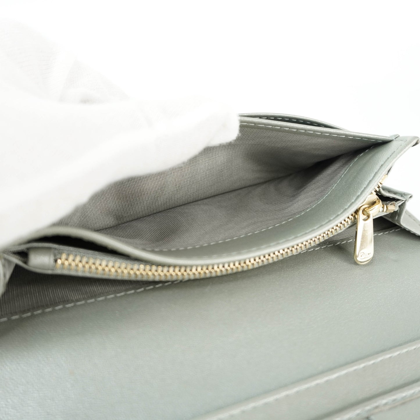 Christian Dior Long Wallet Grey