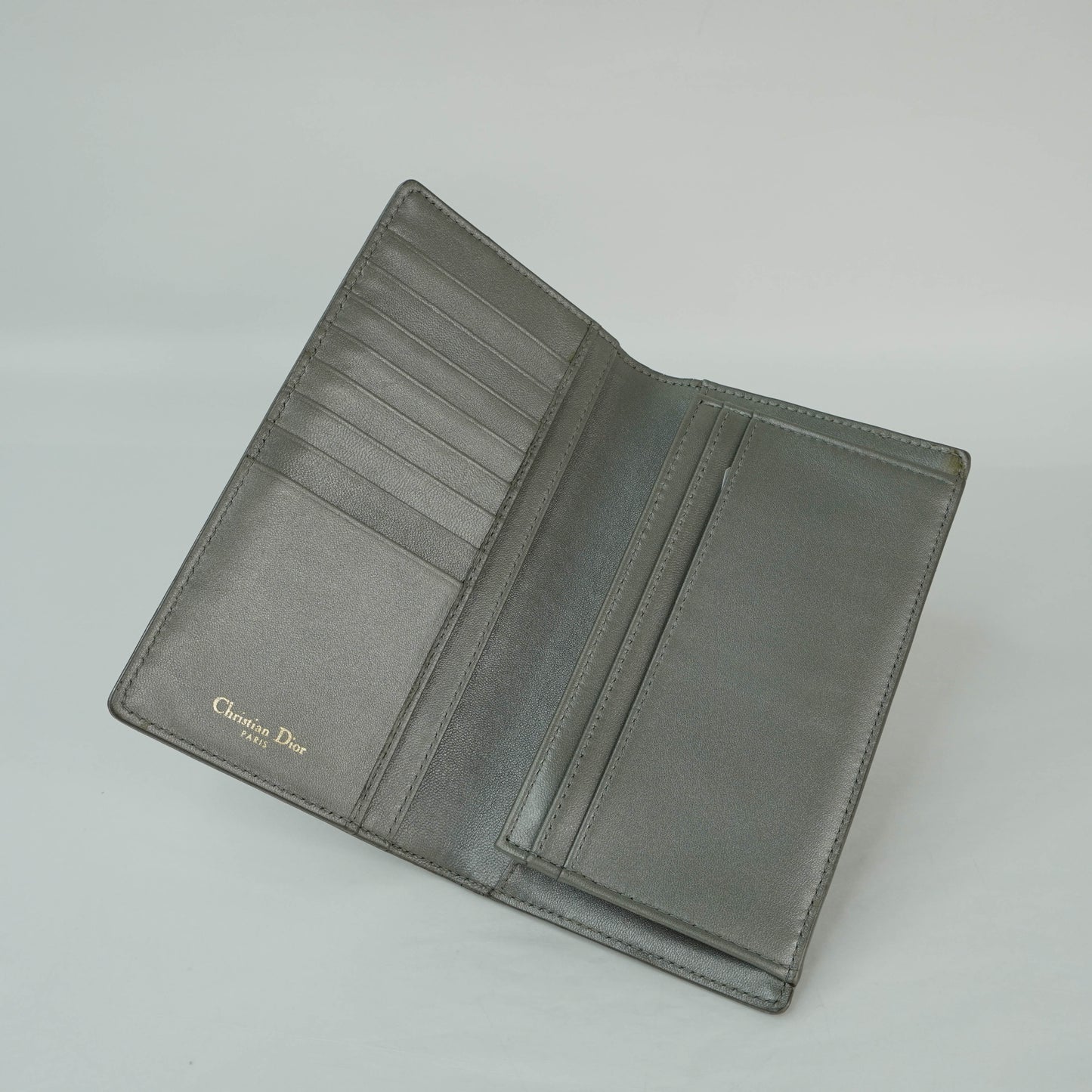 Christian Dior Long Wallet Grey