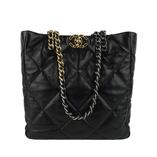 Chanel 19 Shopping Tote Bag Black
