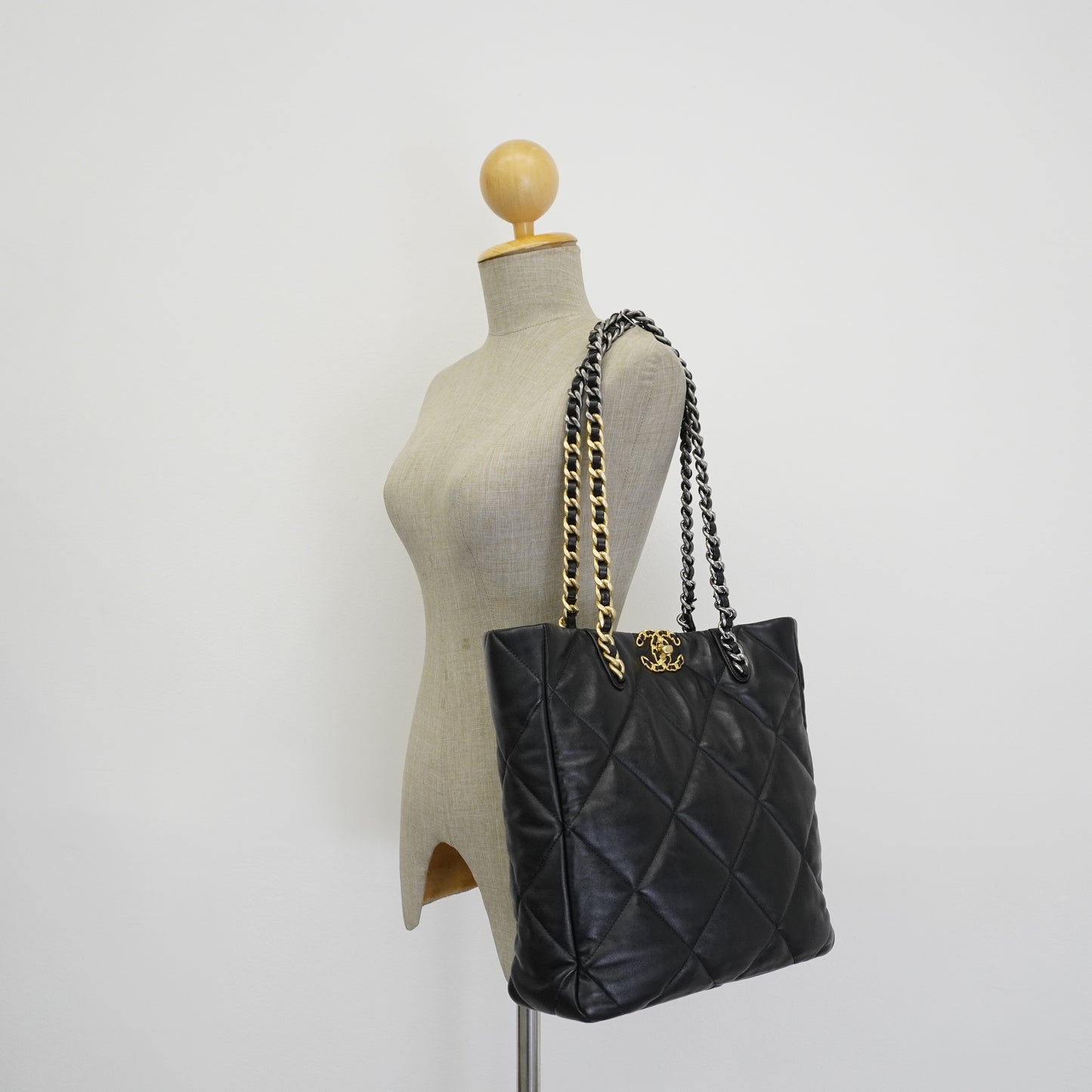 Chanel 19 Shopping Tote Bag Black