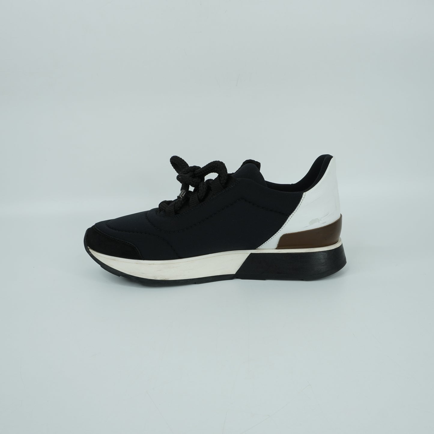 Hermes Sneakers Black White Brown 35.5