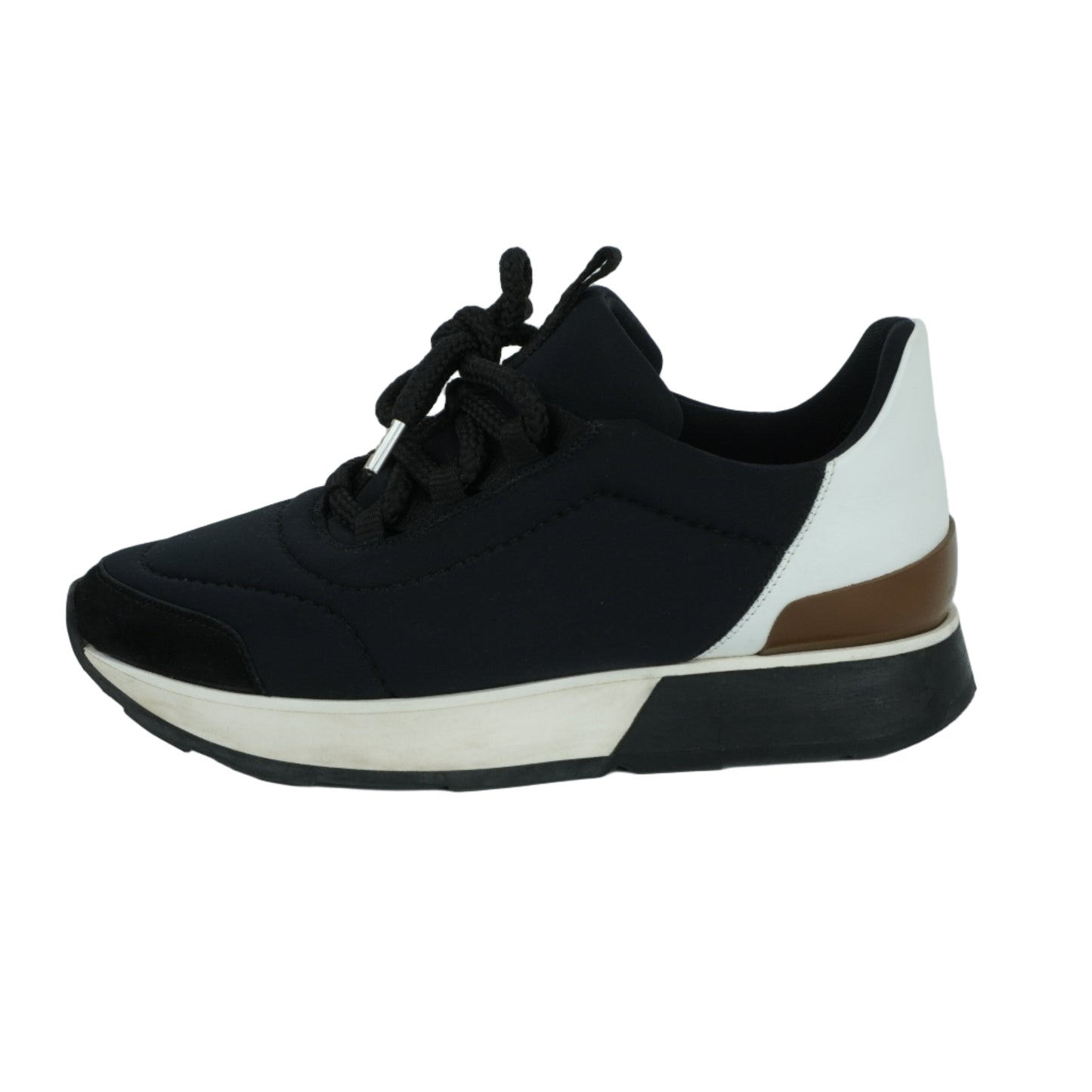 Hermes Sneakers Black White Brown 35.5