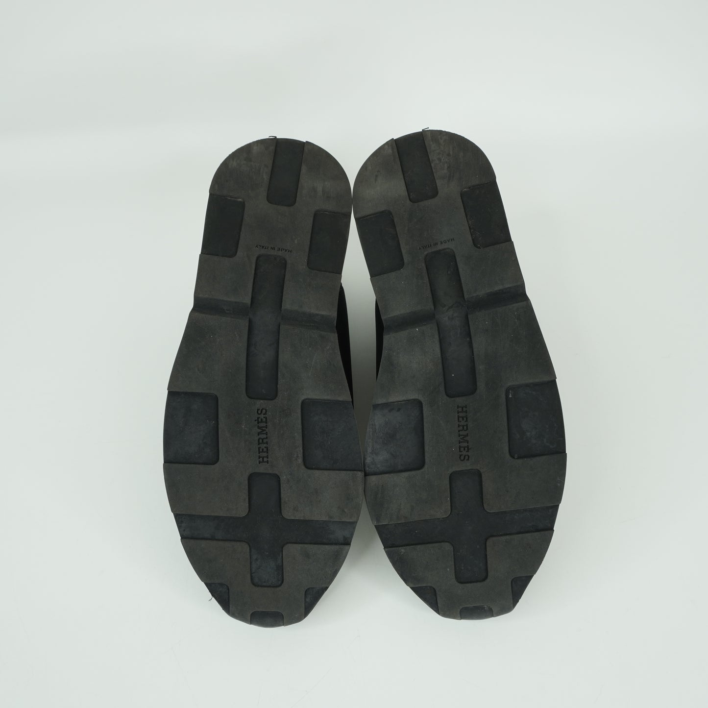 Hermes Sneakers Black White Brown 35.5