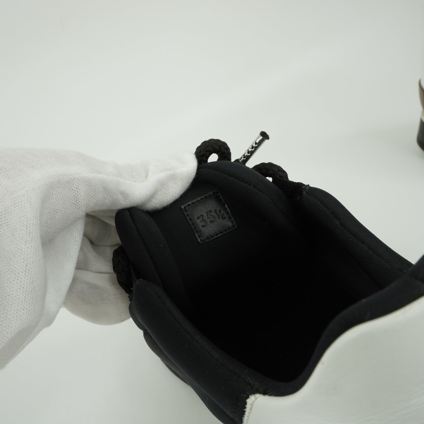 Hermes Sneakers Black White Brown 35.5