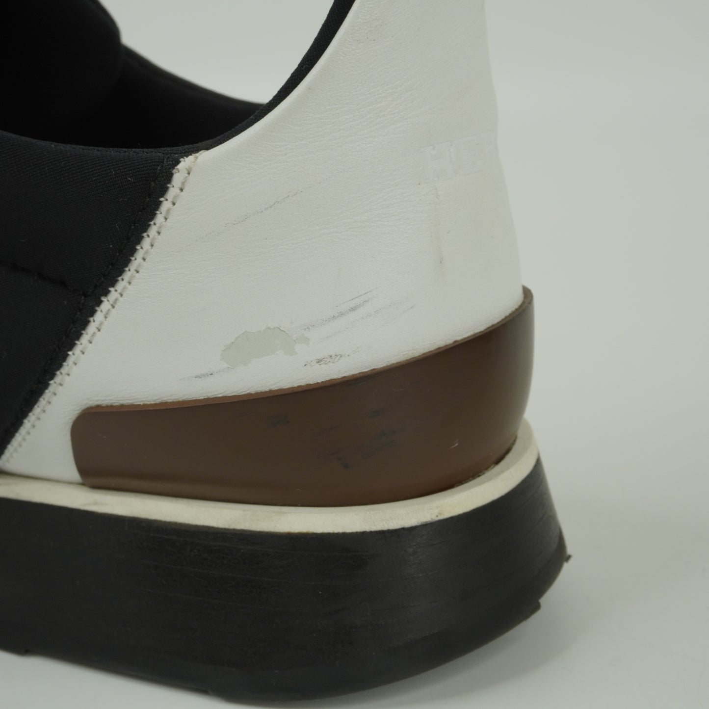 Hermes Sneakers Black White Brown 35.5