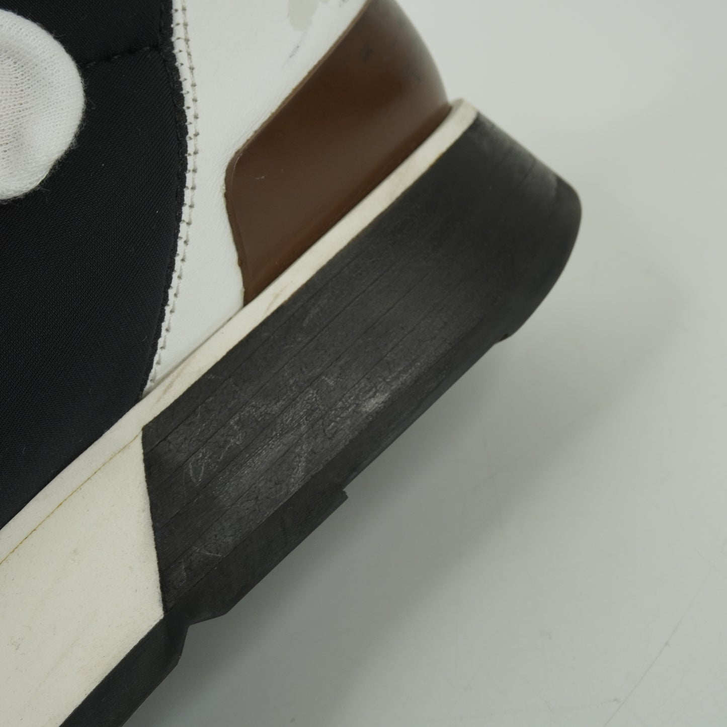 Hermes Sneakers Black White Brown 35.5