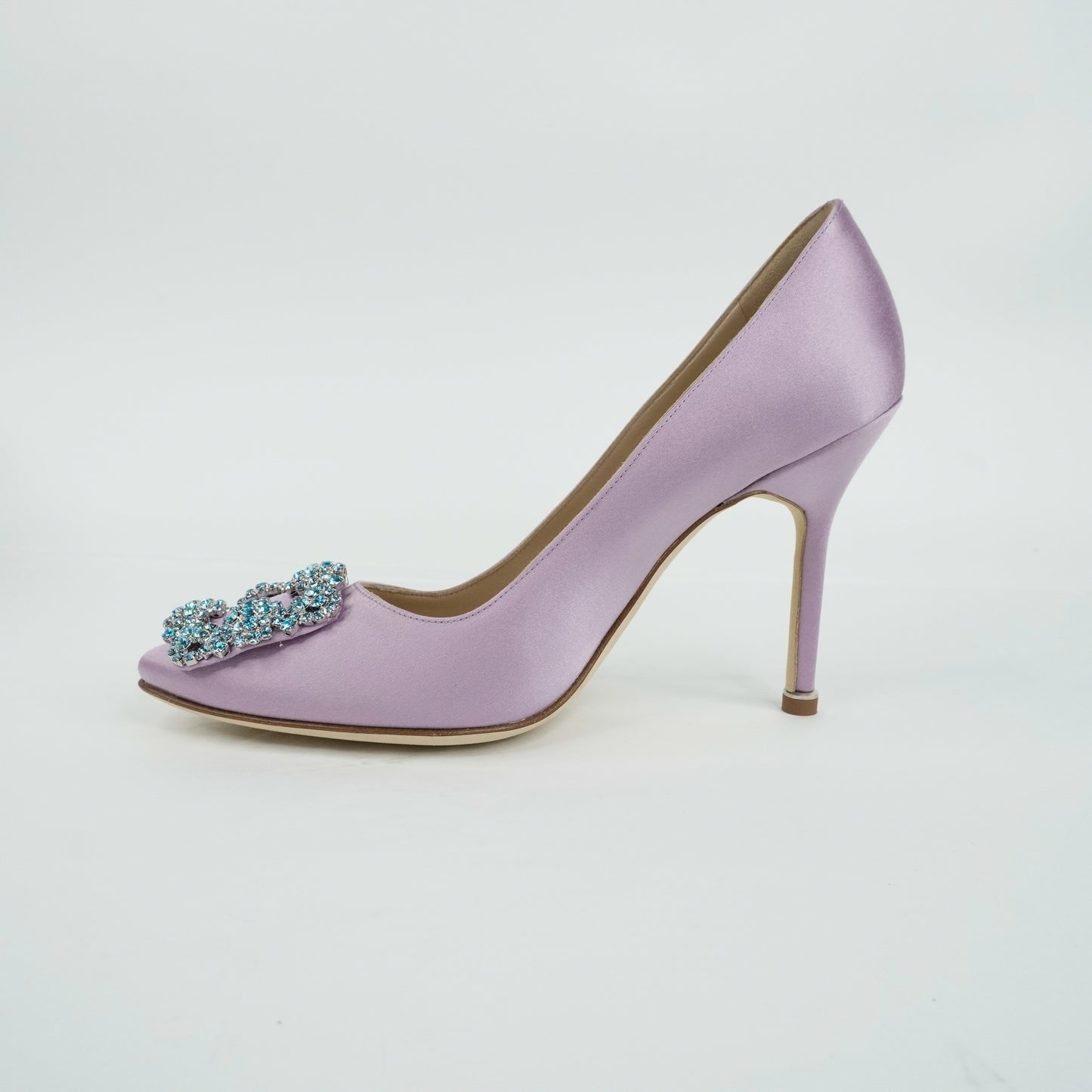 Manolo Blahnik Pumps Satin Lilac Crystal 36.5