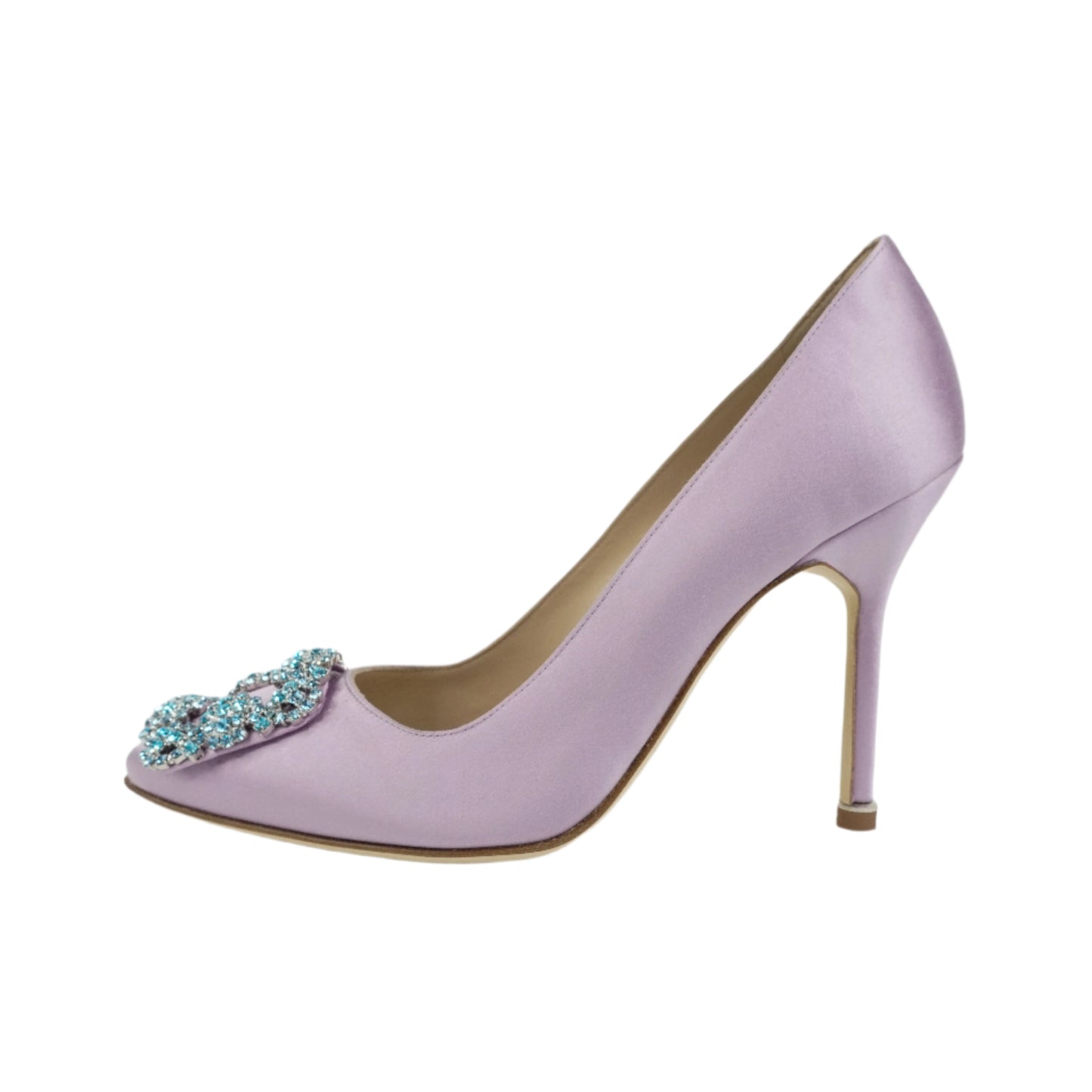 Manolo Blahnik Pumps Satin Lilac Crystal 36.5