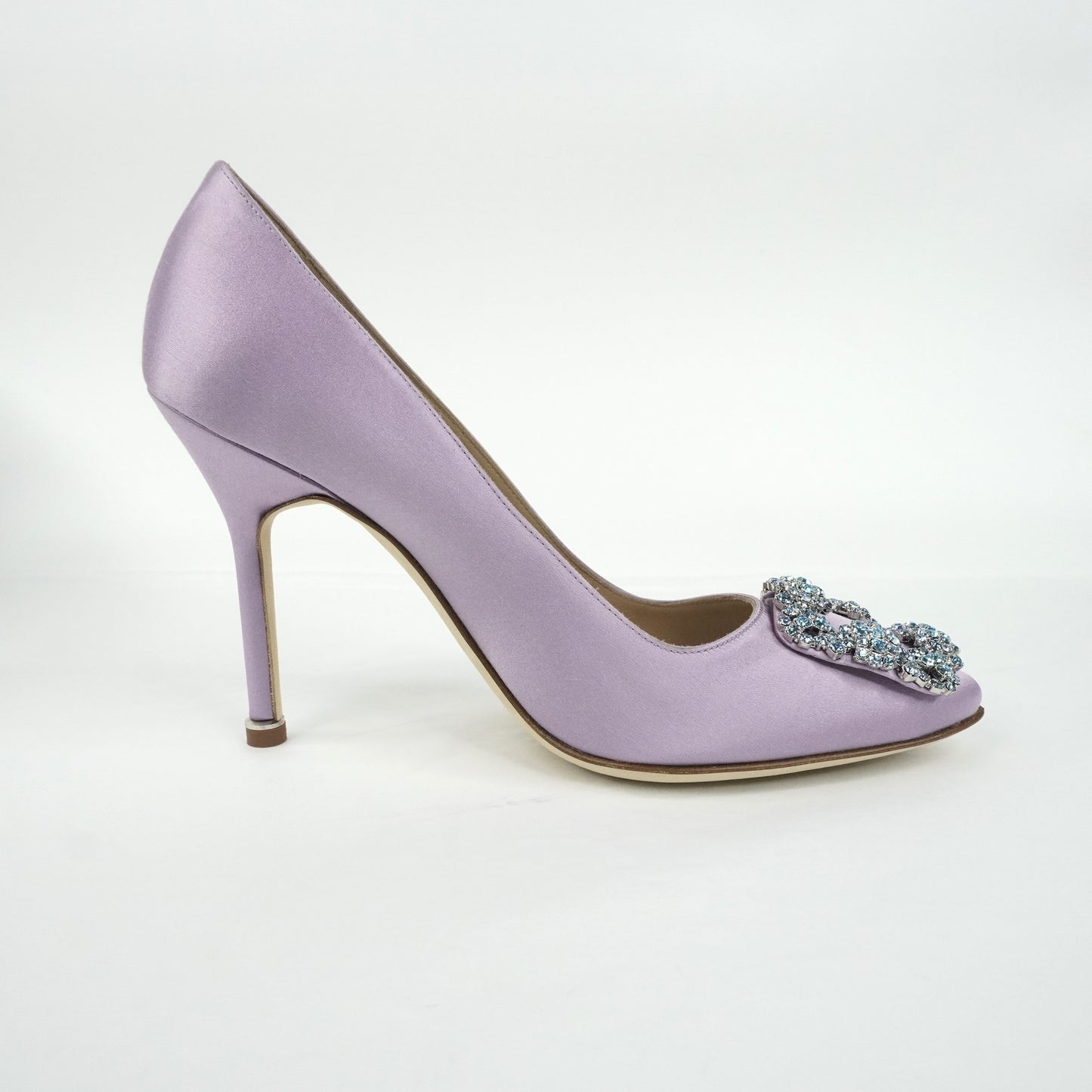 Manolo Blahnik Pumps Satin Lilac Crystal 36.5