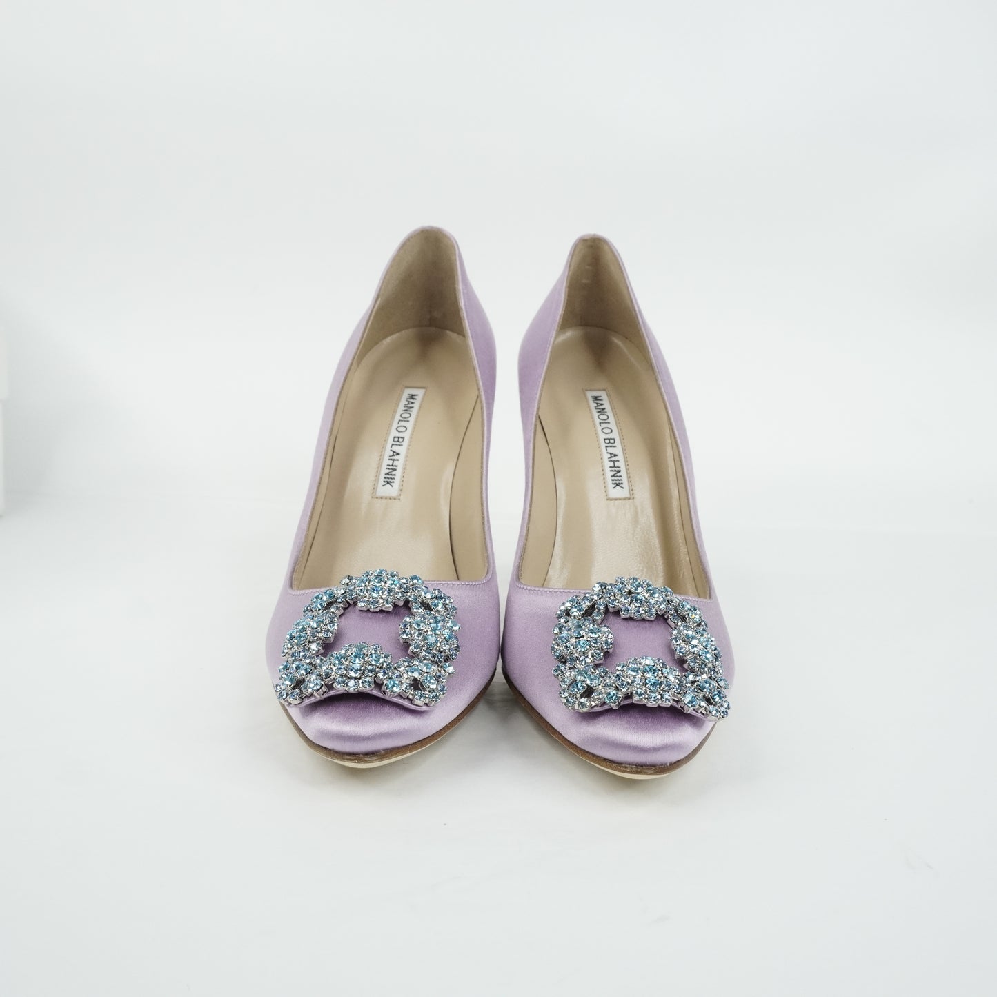 Manolo Blahnik Pumps Satin Lilac Crystal 36.5