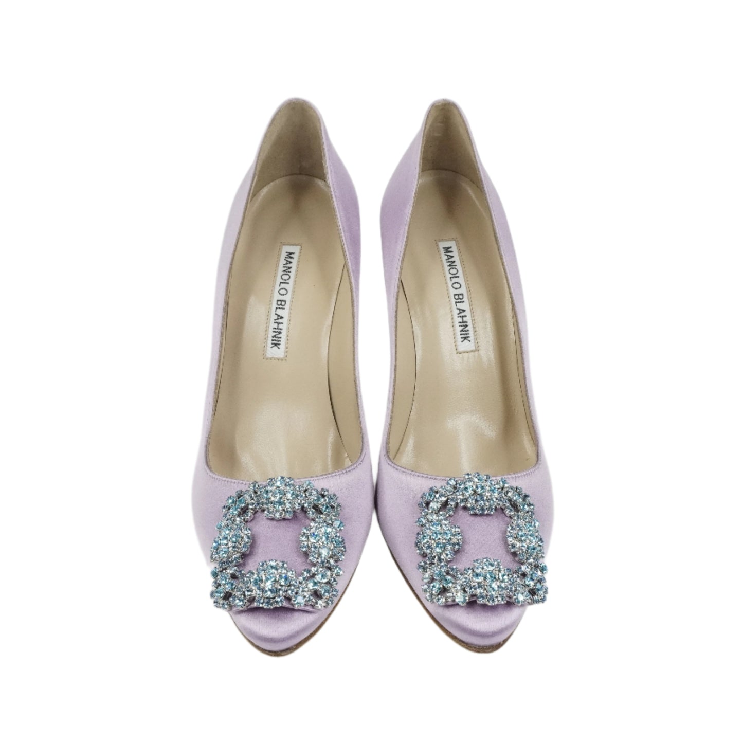 Manolo Blahnik Pumps Satin Lilac Crystal 36.5