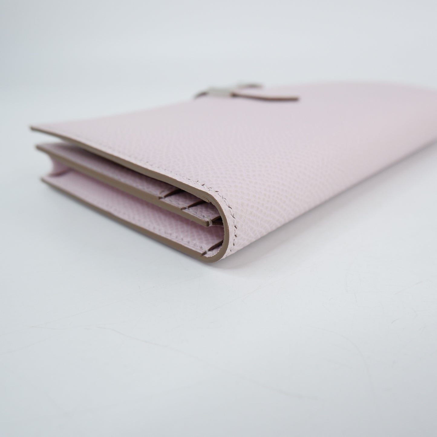 Hermes Bearn Wallet Mauve Pale PHW Epsom