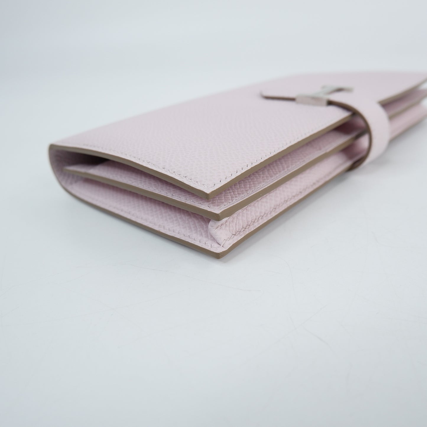 Hermes Bearn Wallet Mauve Pale PHW Epsom