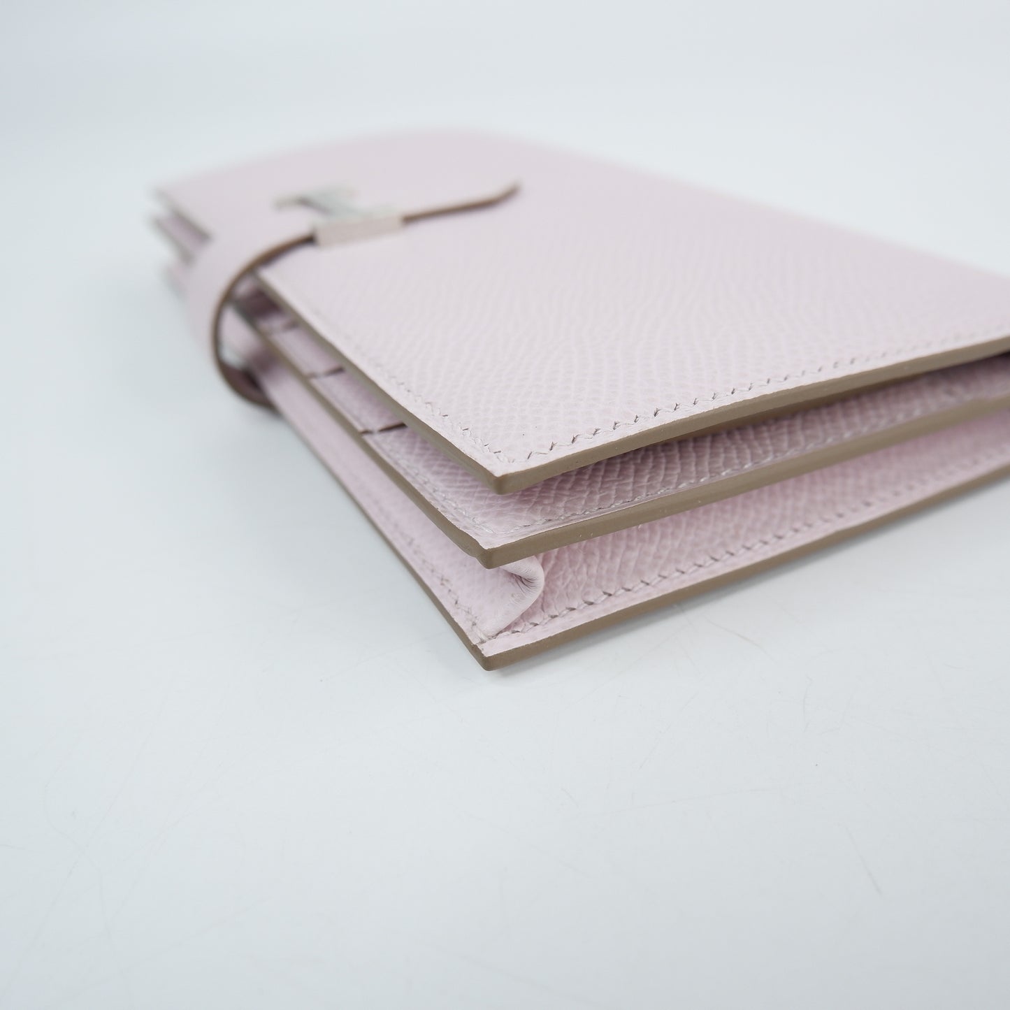 Hermes Bearn Wallet Mauve Pale PHW Epsom