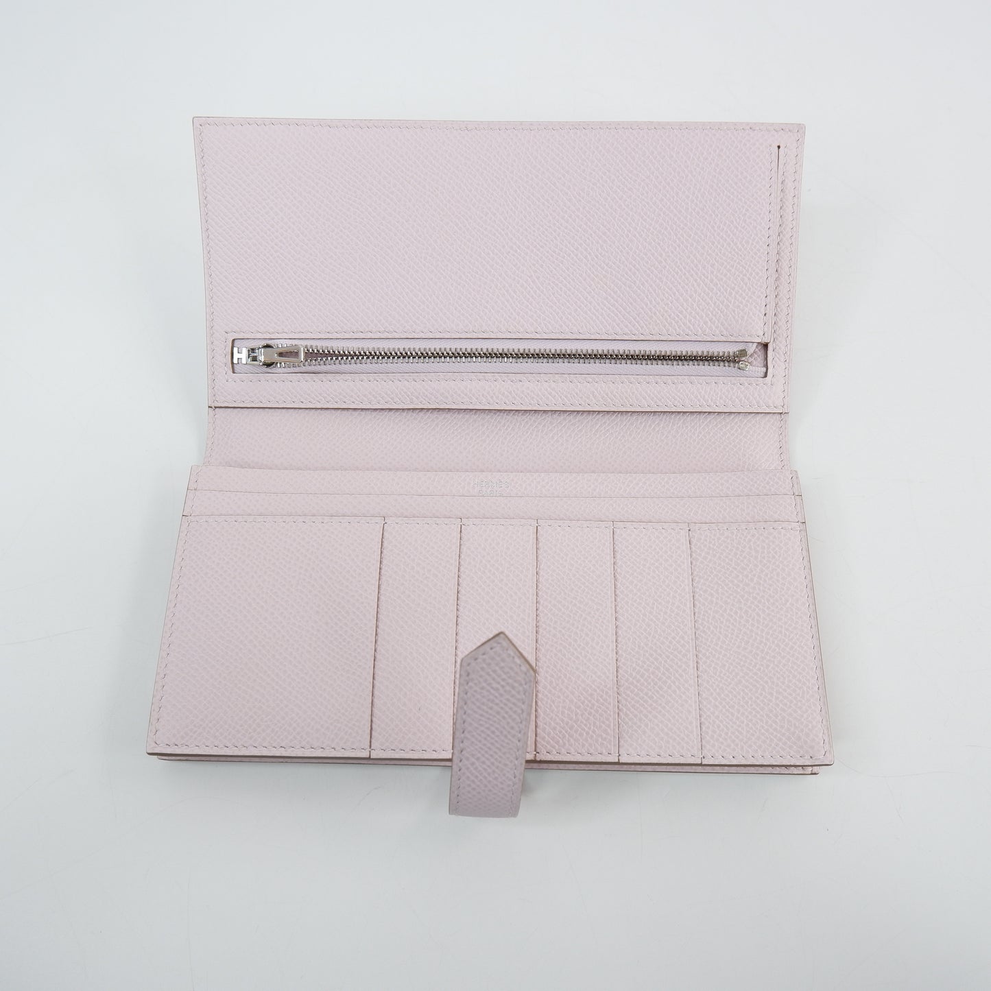Hermes Bearn Wallet Mauve Pale PHW Epsom