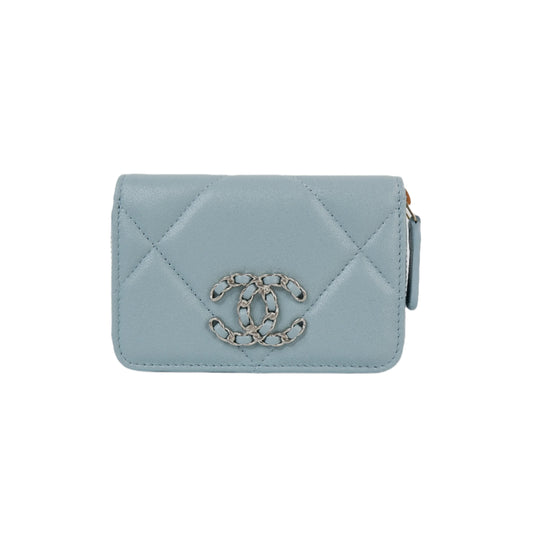 Chanel 19 Zippy Coin Purse Blue