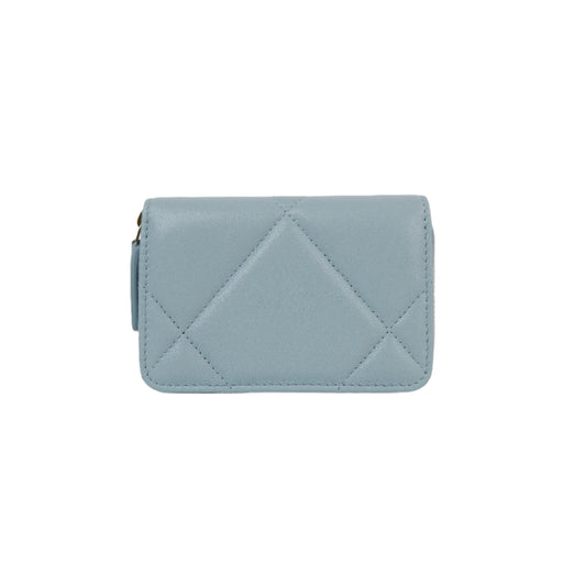 Chanel 19 Zippy Coin Purse Blue
