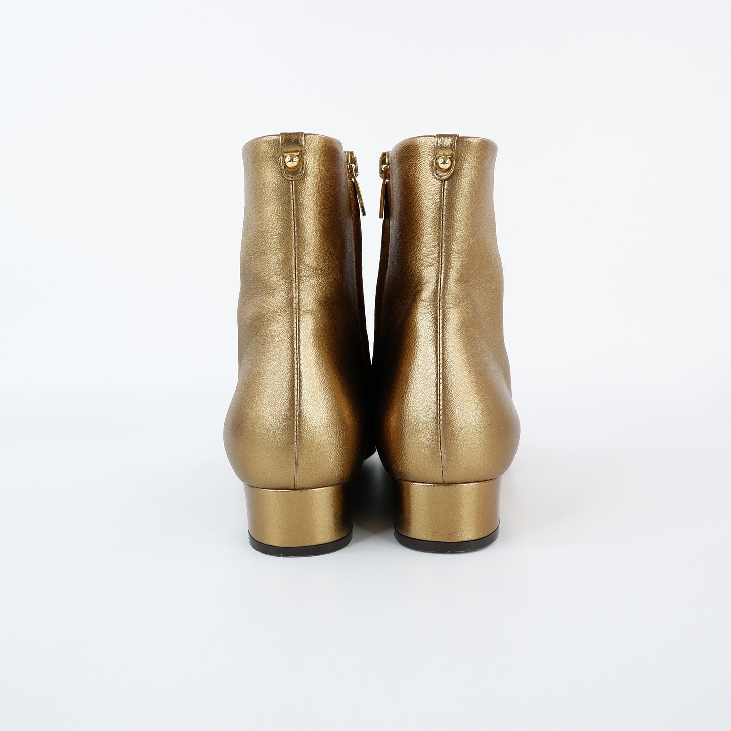 Ferragamo Ankle Boots Gold 6.5