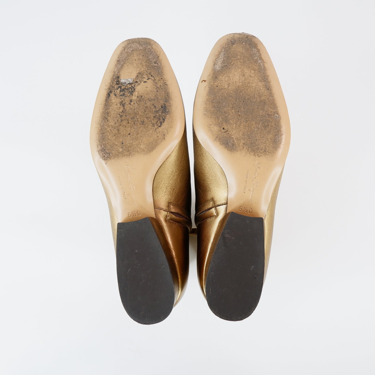 Ferragamo Ankle Boots Gold 6.5