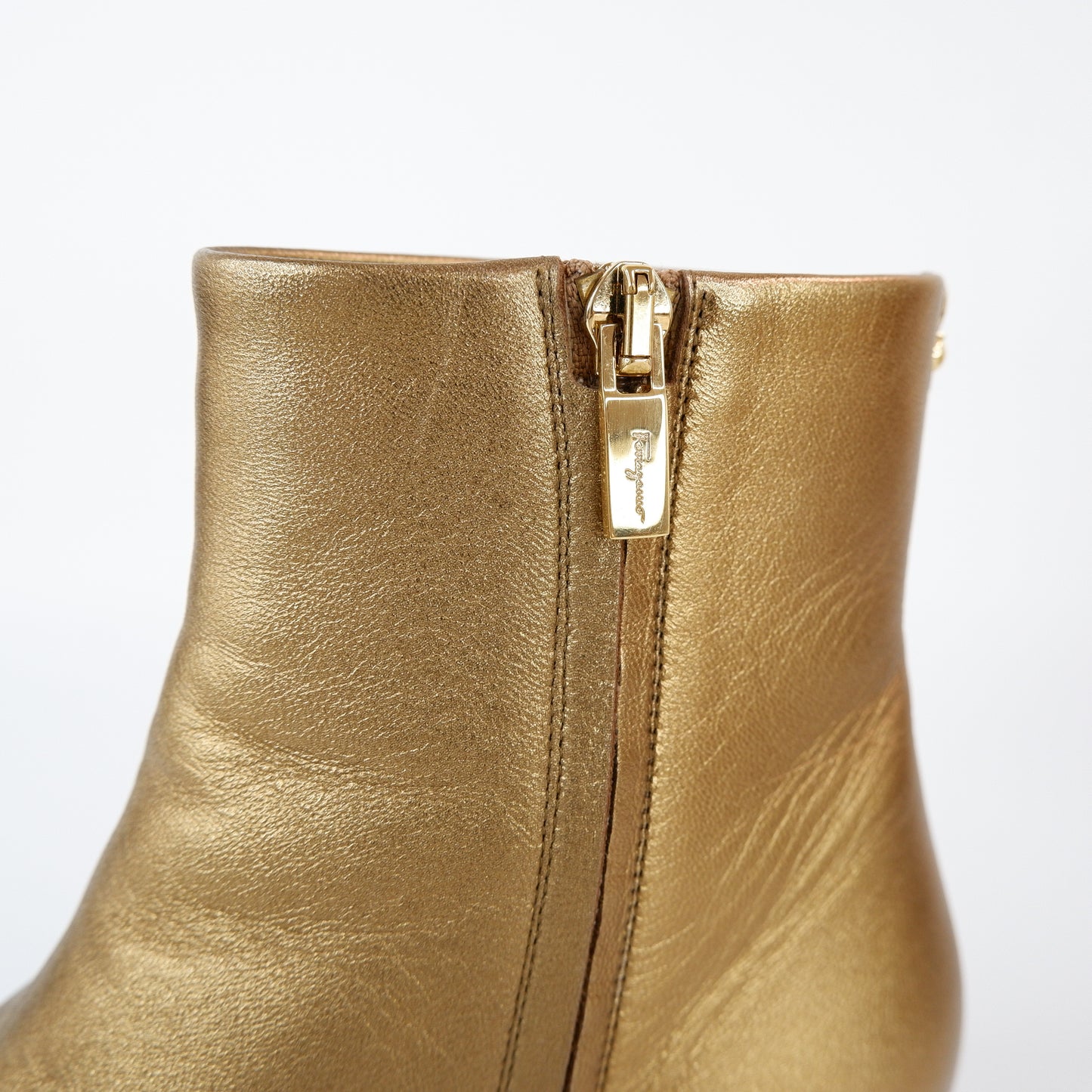 Ferragamo Ankle Boots Gold 6.5