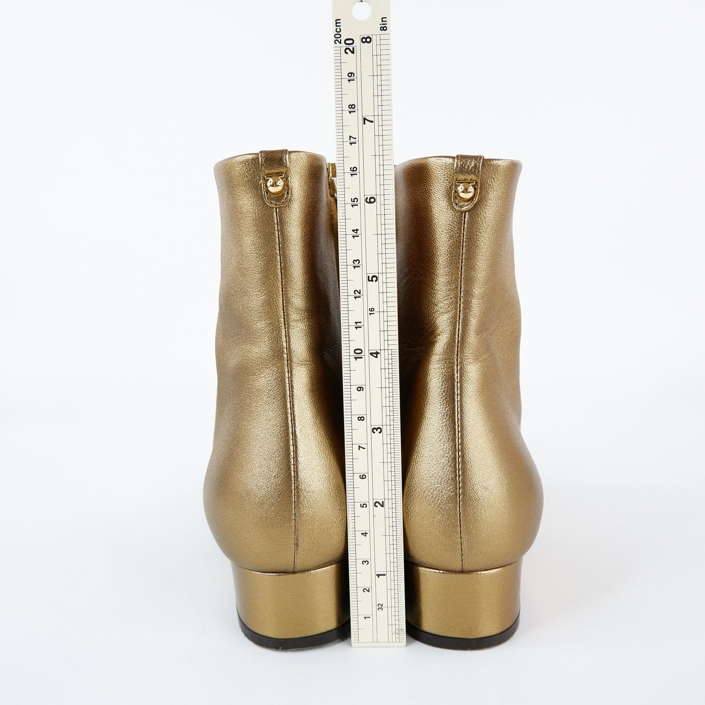 Ferragamo Ankle Boots Gold 6.5