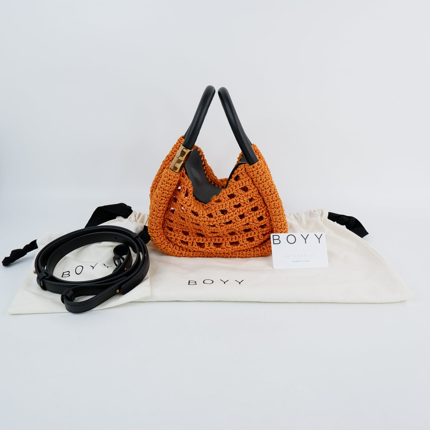 Boyy Wonton 20 Crochet Raffia Orange Black