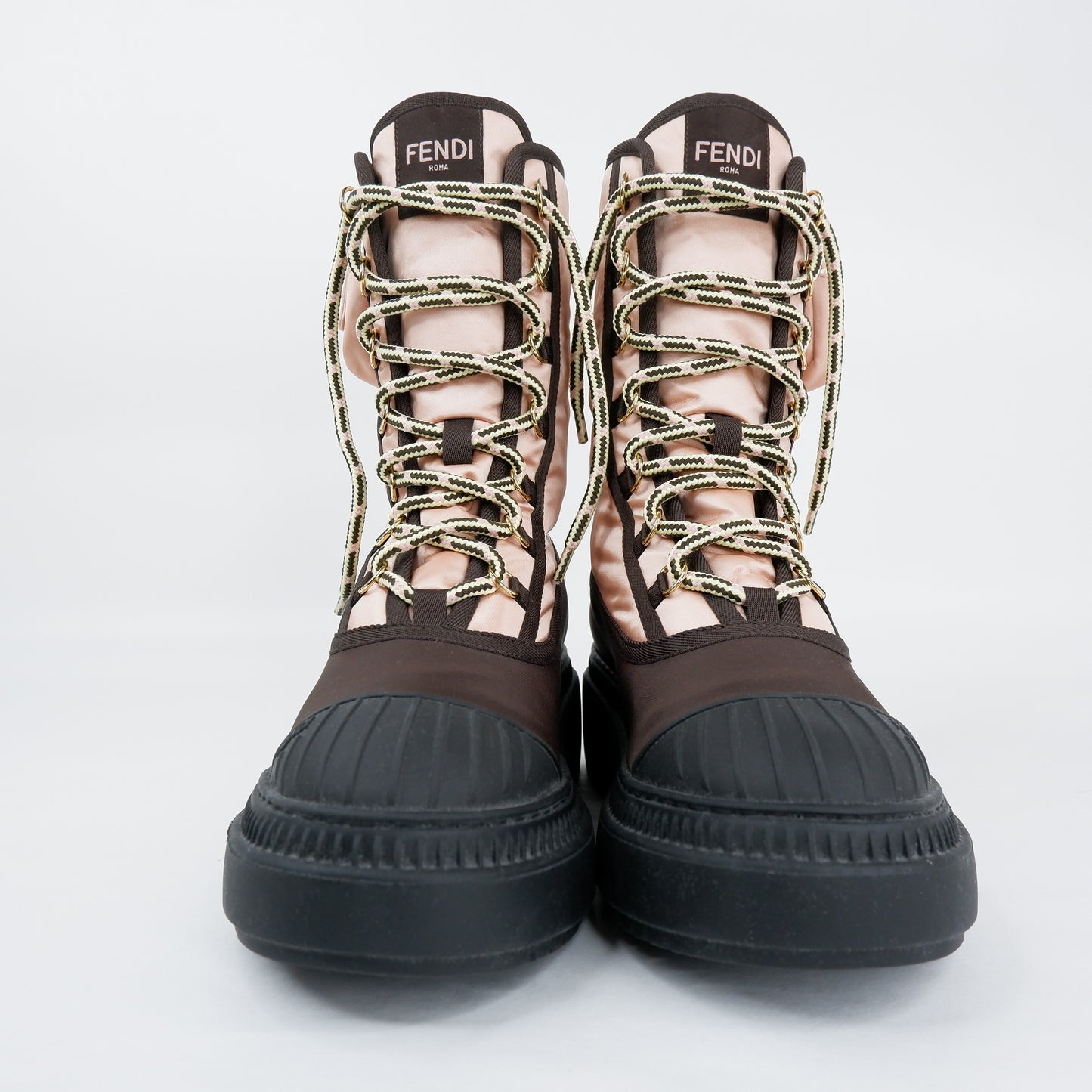 Fendi Boots Baby Pink Brown 38