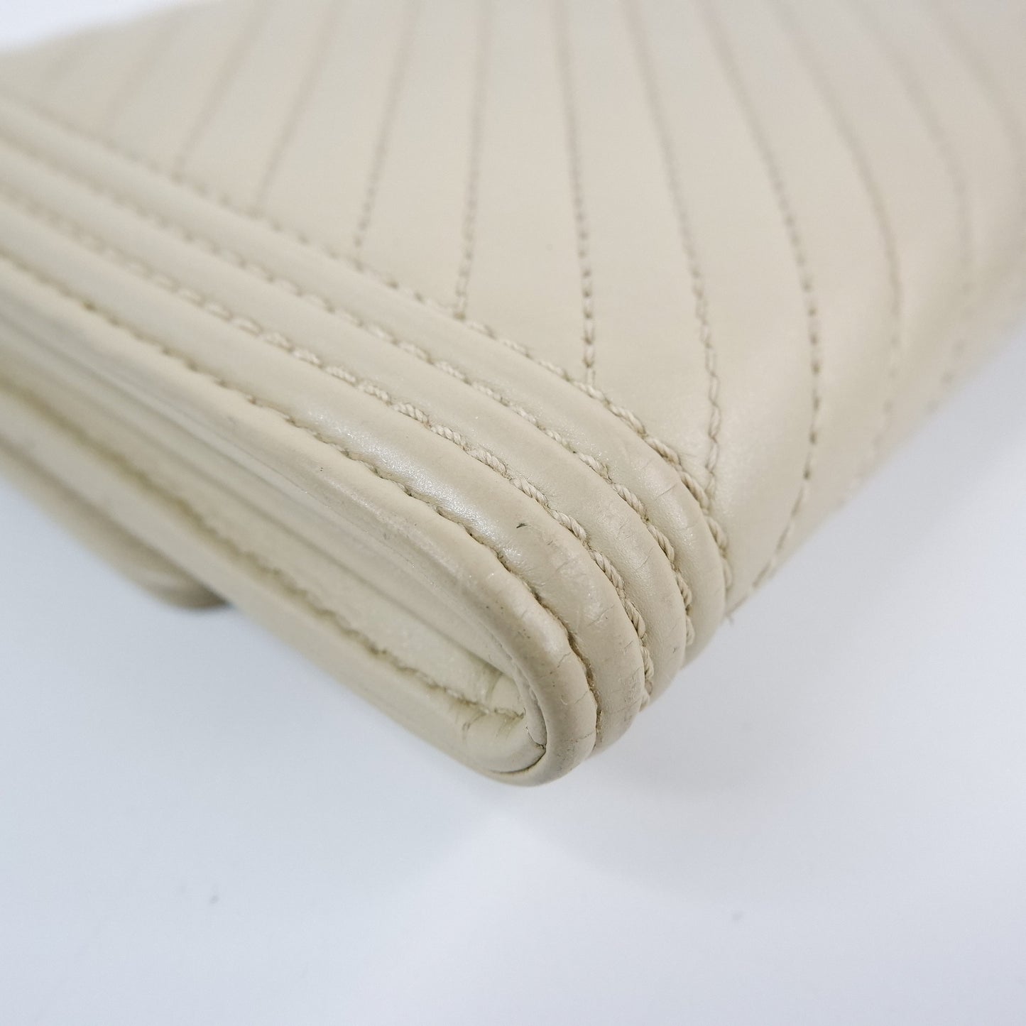 Chanel Boy Long Wallet Beige Chevron