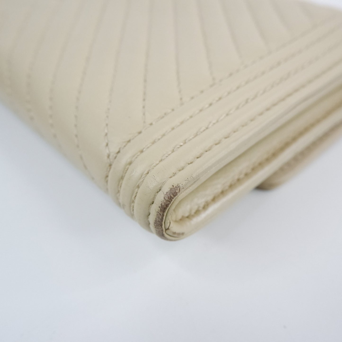 Chanel Boy Long Wallet Beige Chevron