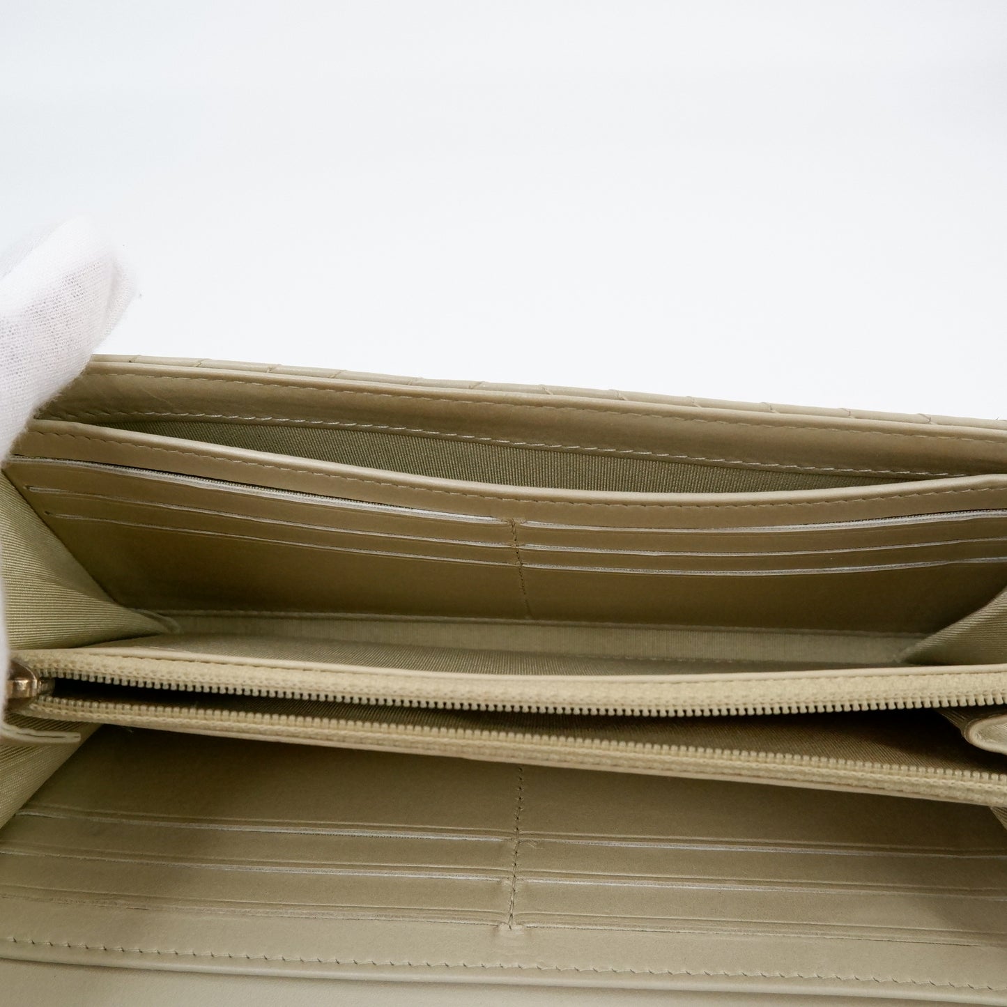 Chanel Boy Long Wallet Beige Chevron