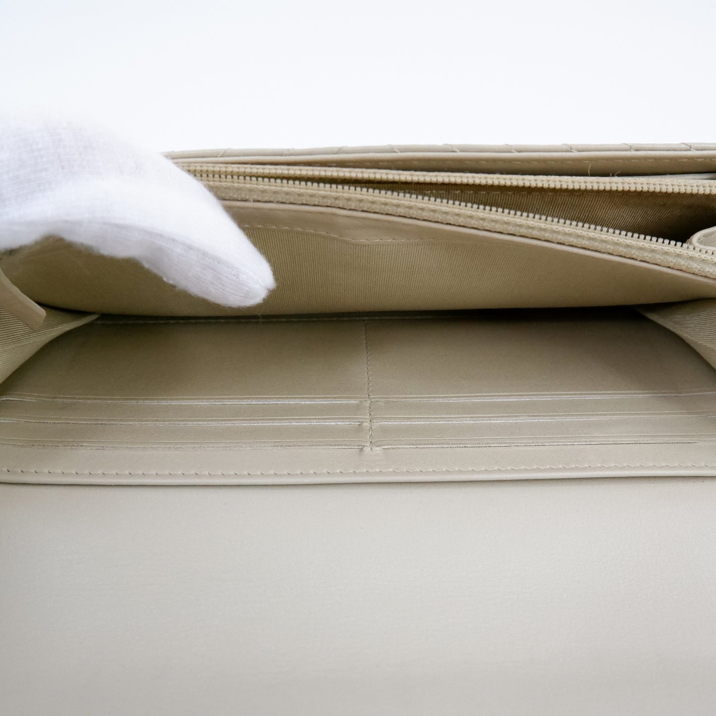 Chanel Boy Long Wallet Beige Chevron