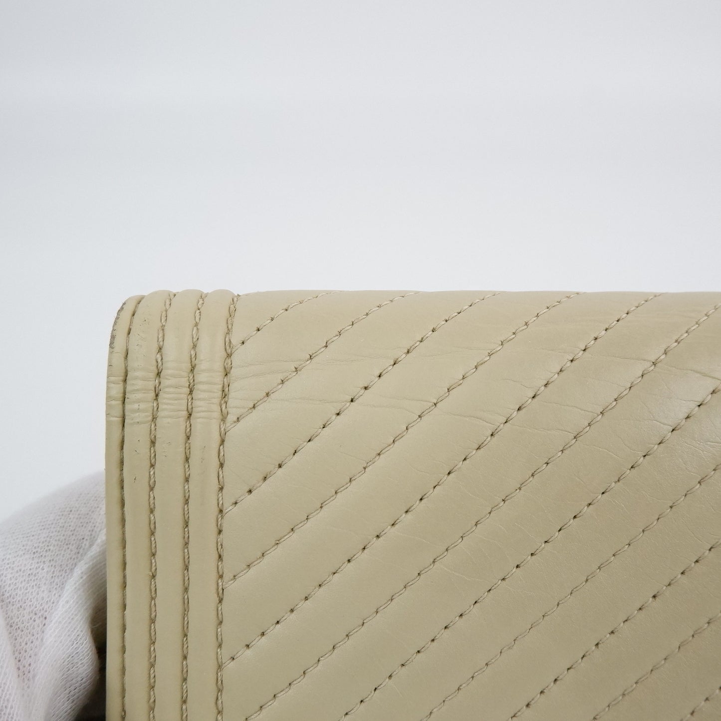Chanel Boy Long Wallet Beige Chevron