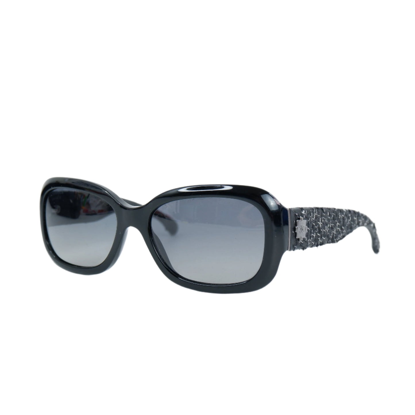 Chanel Sunglasses Black Tweed