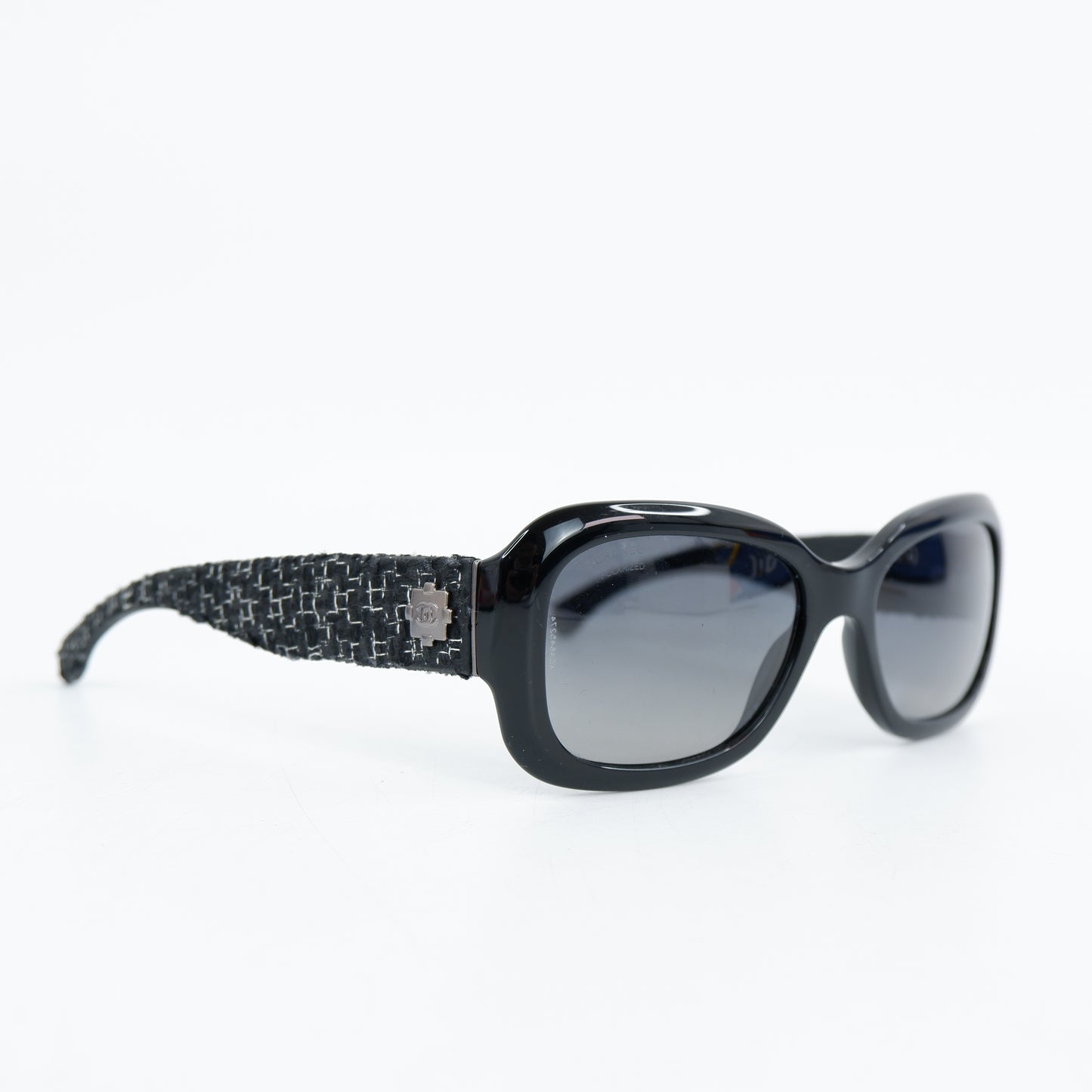 Chanel Sunglasses Black Tweed