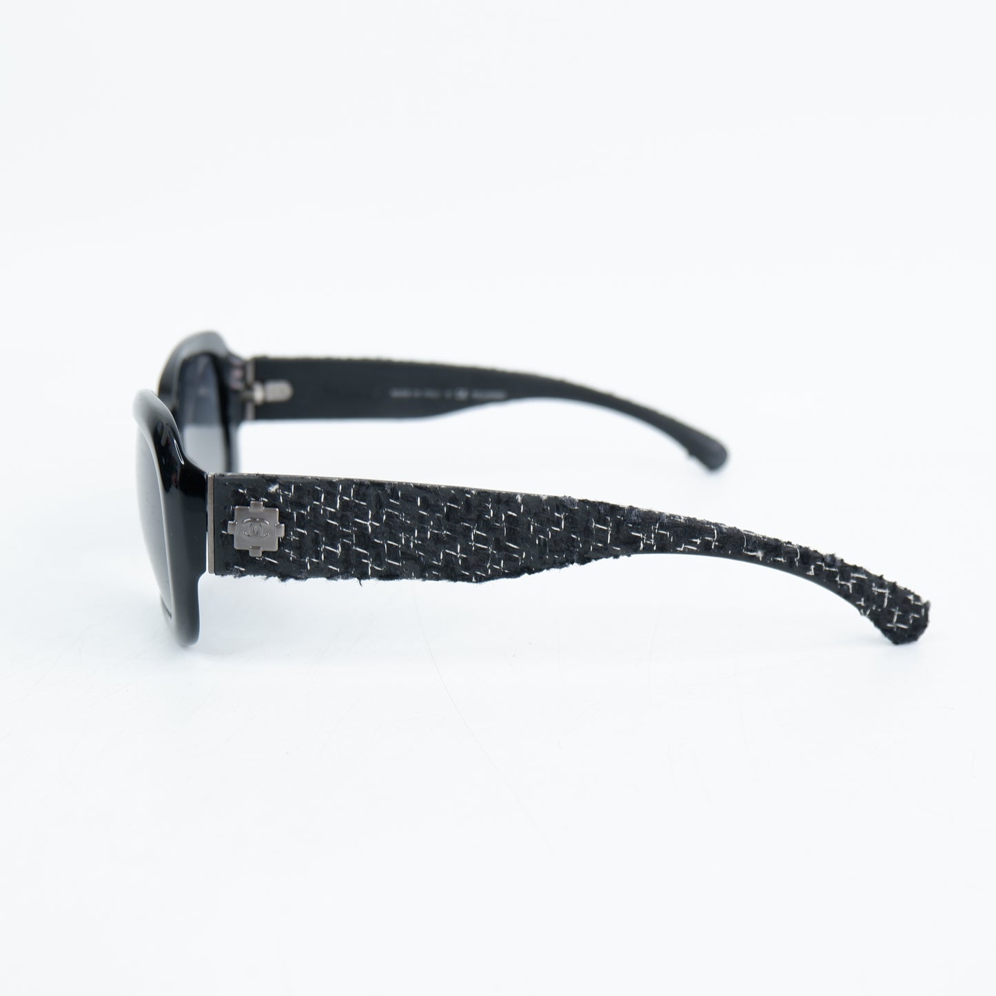 Chanel Sunglasses Black Tweed
