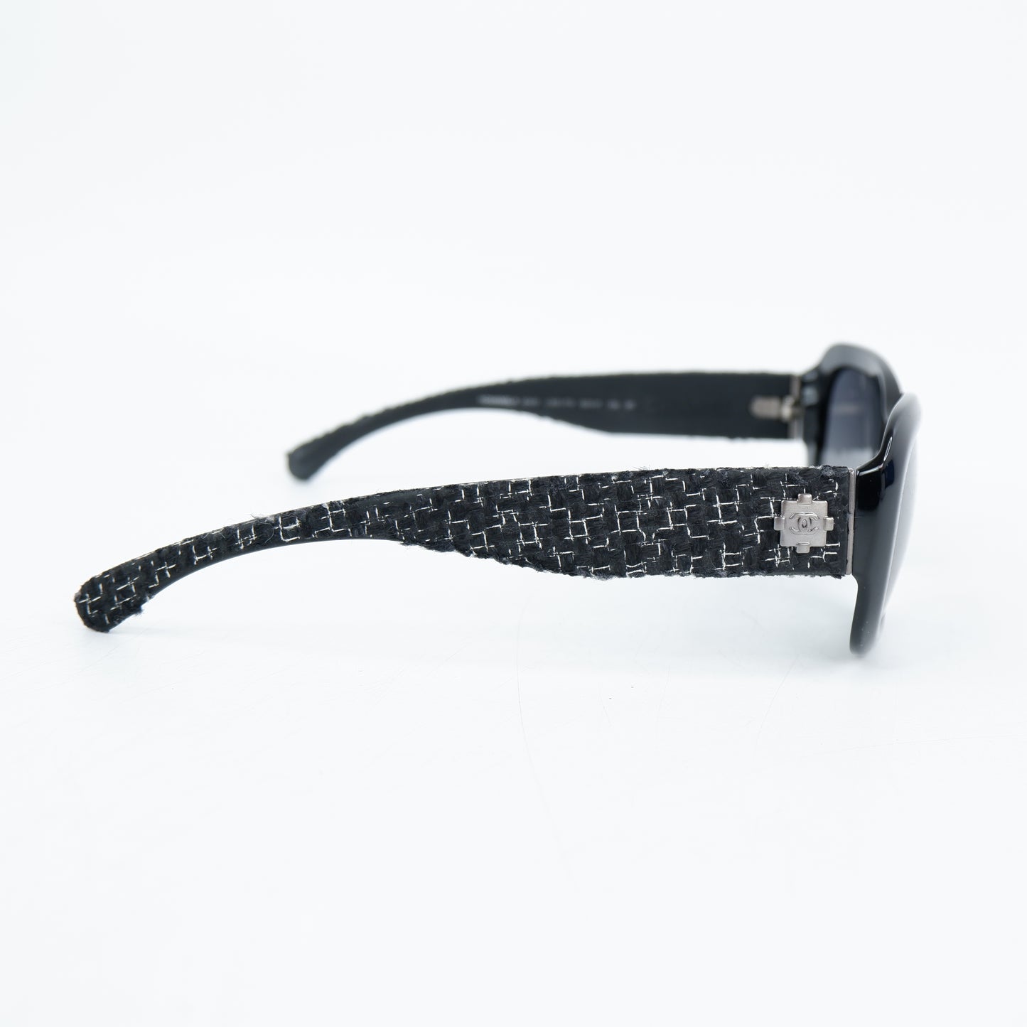 Chanel Sunglasses Black Tweed