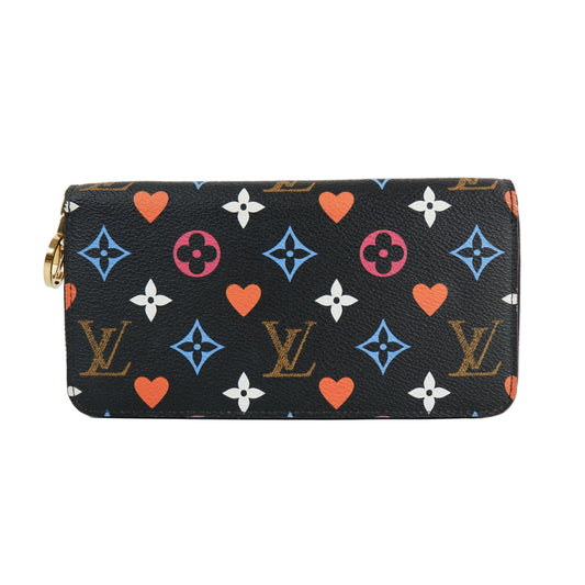 Louis Vuitton Zippy Long Wallet Monogram Game on Black