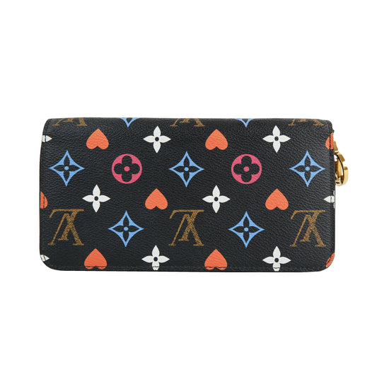 Louis Vuitton Zippy Long Wallet Monogram Game on Black