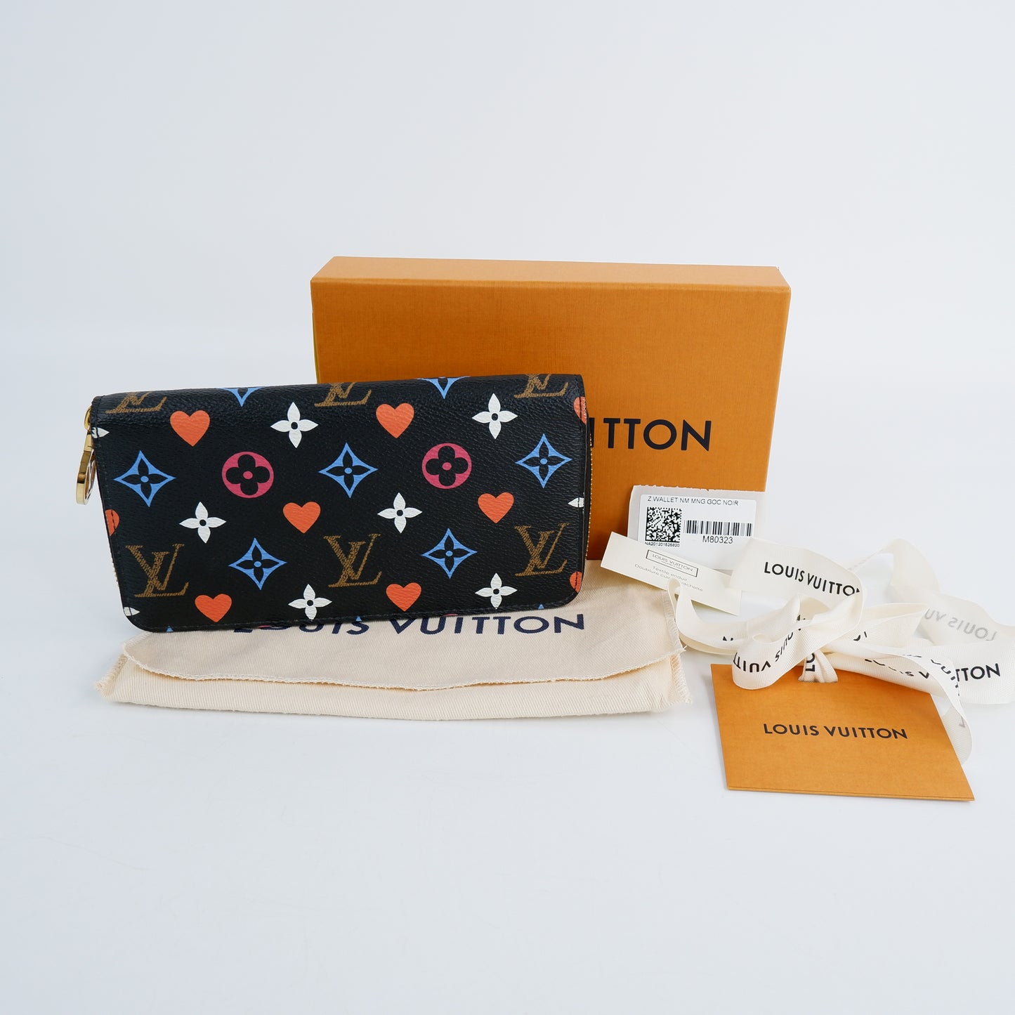 Louis Vuitton Zippy Long Wallet Monogram Game on Black